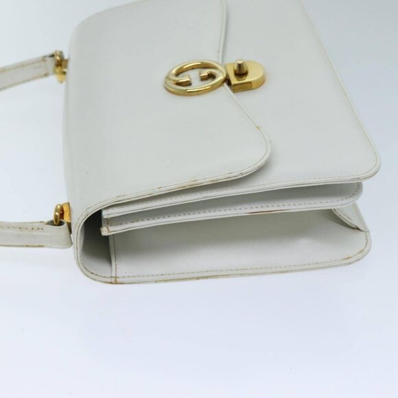 GUCCI Hand Bag Leather White Auth - Picture 5 of 16